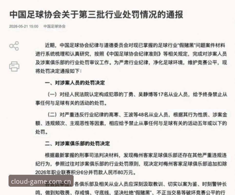 17人终身禁足、48人行业受限：风云体育视角下的3组关键数据